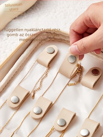 Hordozható ékszerdoboz utazáshoz — PU bőr, városi minimalista stílus, uniszex, mindennapi használatra