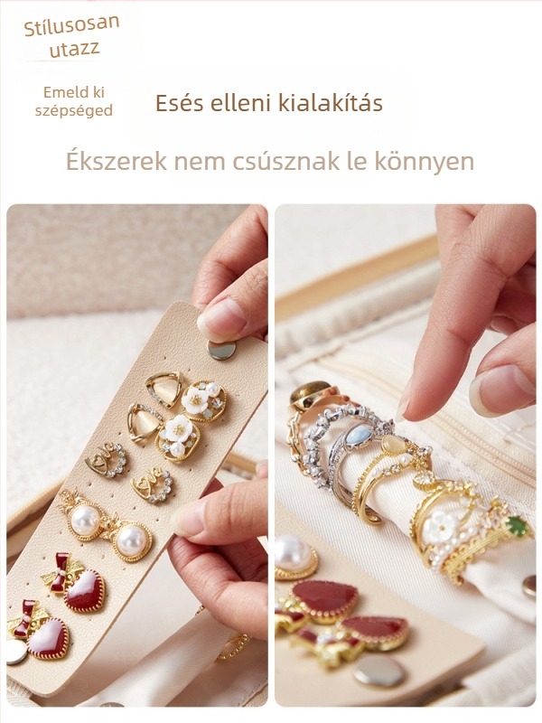 Hordozható ékszerdoboz utazáshoz — PU bőr, városi minimalista stílus, uniszex, mindennapi használatra