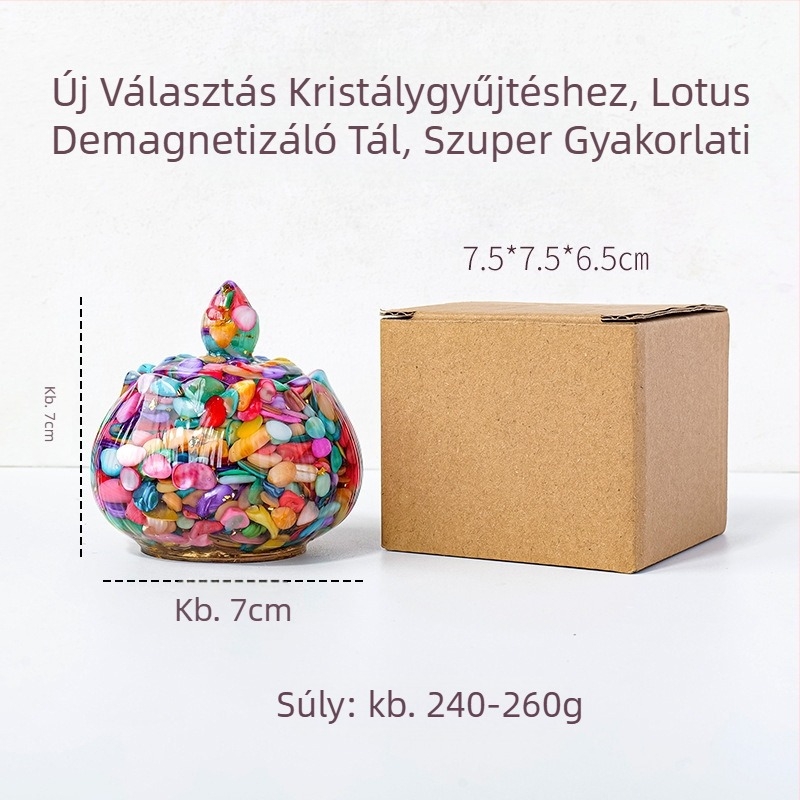 Kristály lótusz tál gyantás cseppel a tárolásra és dekorálásra, Apen Crystal, modern minimalist eszköz