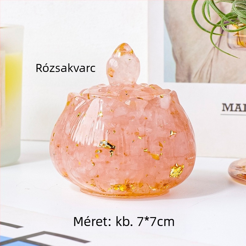 Kristály lótusz tál gyantás cseppel a tárolásra és dekorálásra, Apen Crystal, modern minimalist eszköz