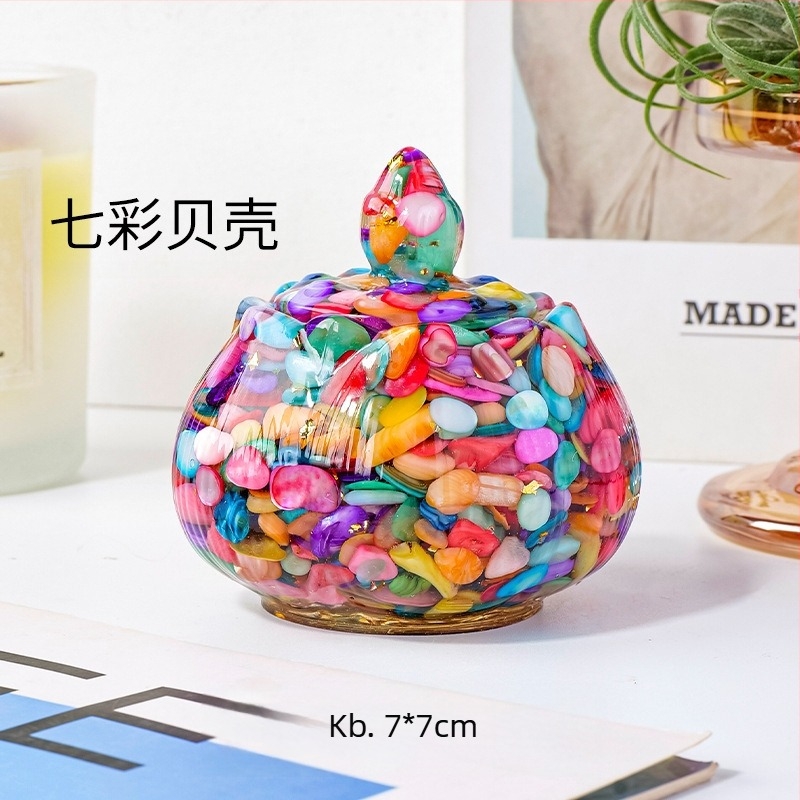 Kristály lótusz tál gyantás cseppel a tárolásra és dekorálásra, Apen Crystal, modern minimalist eszköz