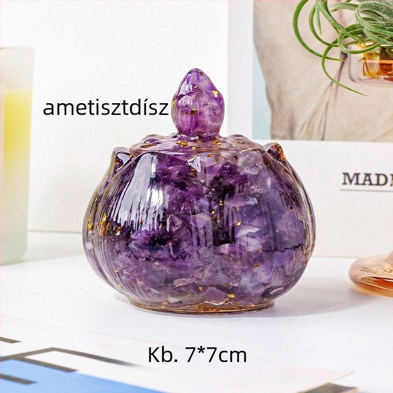 Kristály lótusz tál gyantás cseppel a tárolásra és dekorálásra, Apen Crystal, modern minimalist eszköz