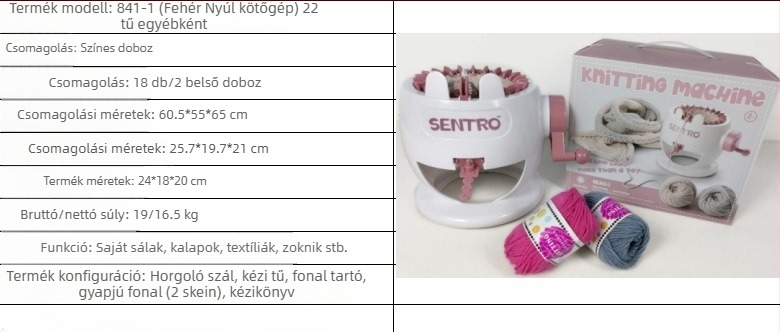 48-tűs kézi hajtású kötőgép sálhoz — gyerekek DIY játék, műanyag