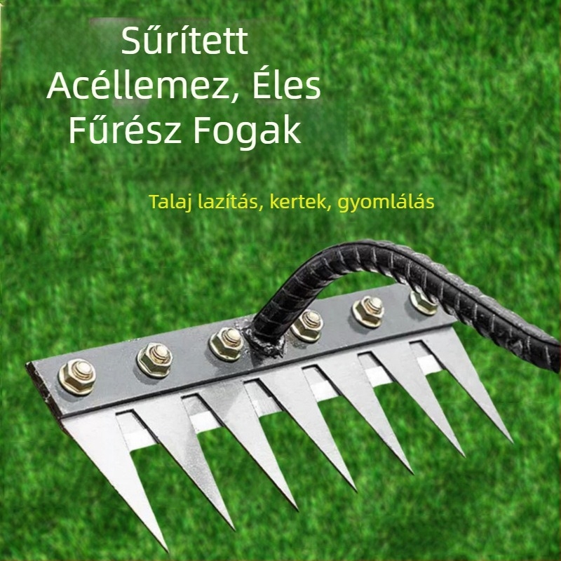 Többfunkciós gyomirtó eszköz leválasztható kapával, megerősített horoggal és talajforgató kapával, otthoni használatra