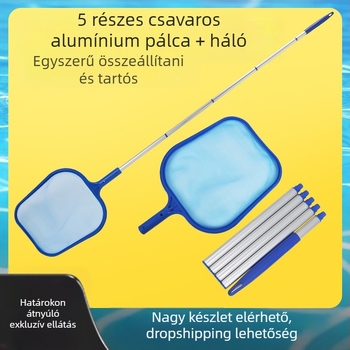 Medence levéltisztító háló 5 részes alumínium rúddal, leválasztható, modell PJ0971