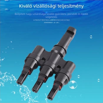 Zhenglian MC4 fotovoltaikus csatlakozó, T-típusú többágú vízálló adapter napenergia felhasználásához