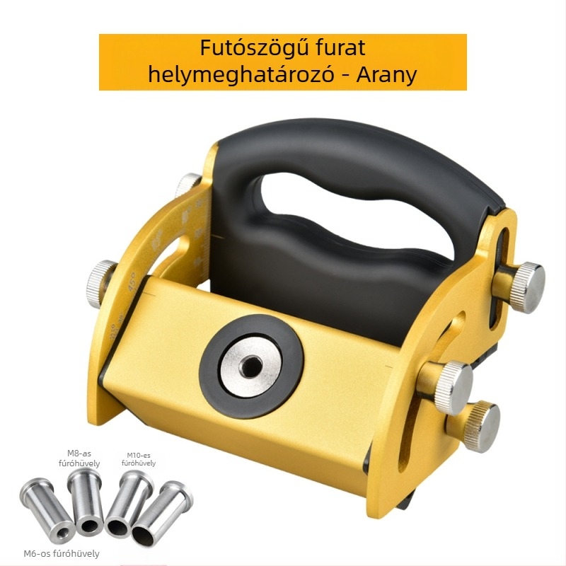 Alumíniumötvözetű készlet farostipari lyukhelymeghatározó (4 db) – hajlított lyukhelymeghatározó, középpontvonal jelölő, fa összeszerelési eszköz