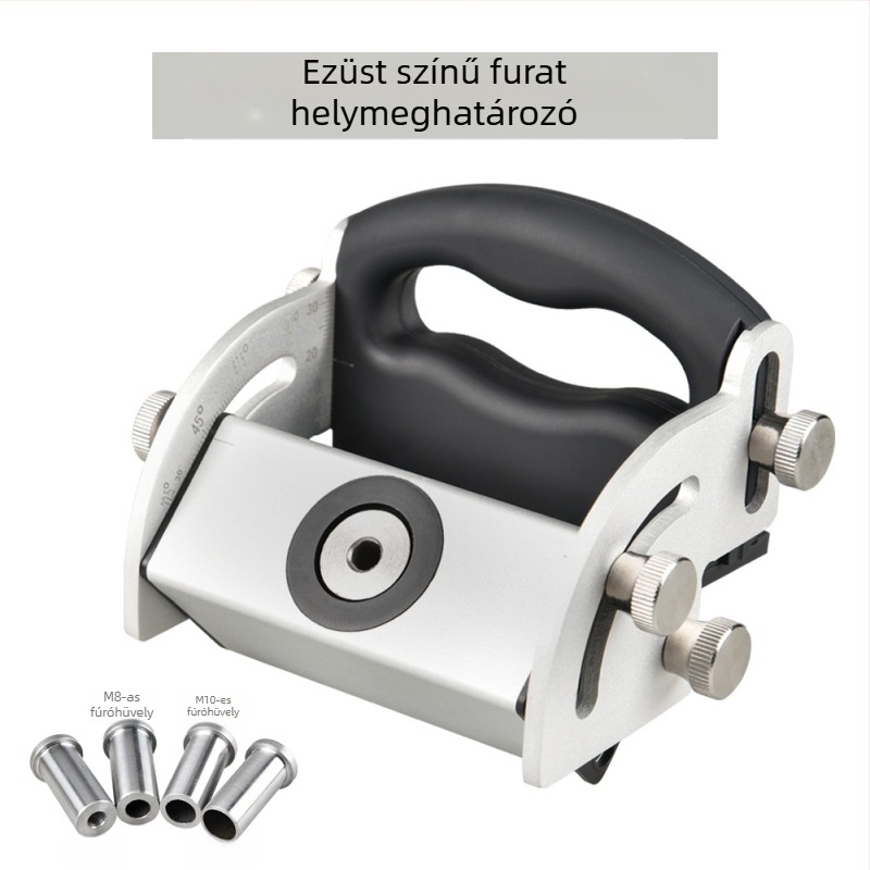 Alumíniumötvözetű készlet farostipari lyukhelymeghatározó (4 db) – hajlított lyukhelymeghatározó, középpontvonal jelölő, fa összeszerelési eszköz