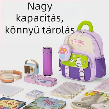Óvoda hátizsák nejlonból, légpárnás vállpántokkal, kopásálló, terhet csökkentő dizájn, állatmintázat