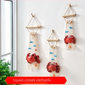 Műgyanta rák és krab falidísz modell, mediterrán stílus