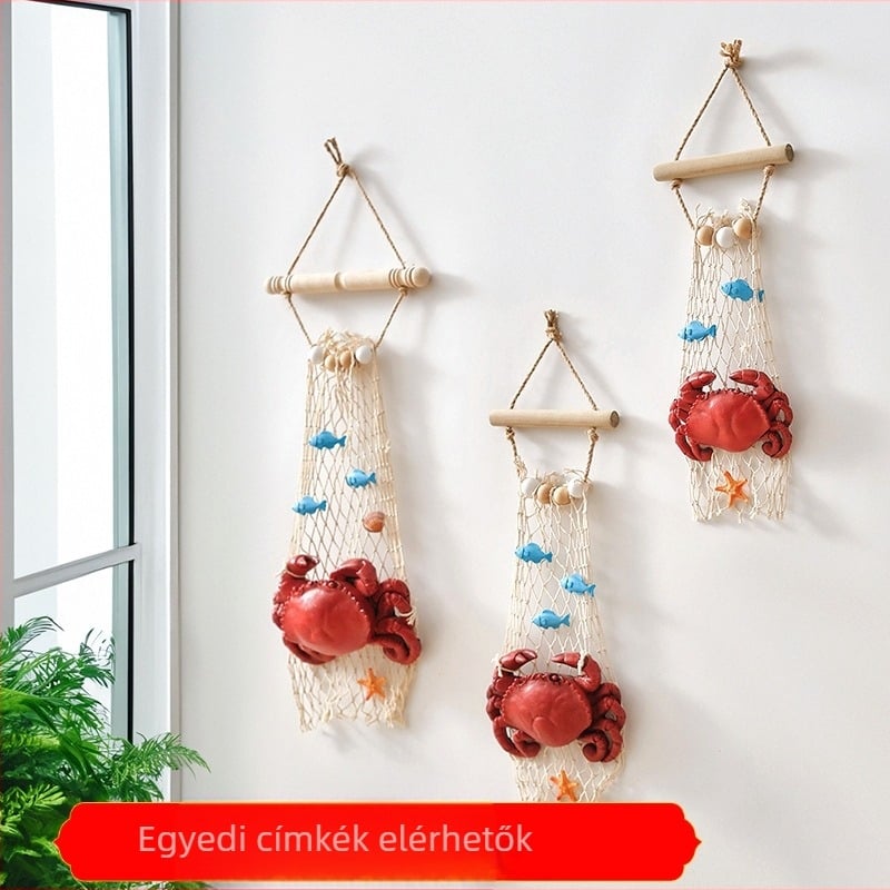 Műgyanta rák és krab falidísz modell, mediterrán stílus