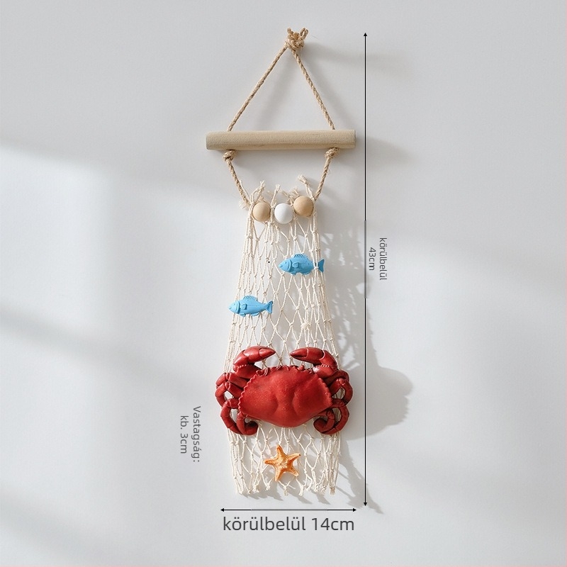 Műgyanta rák és krab falidísz modell, mediterrán stílus