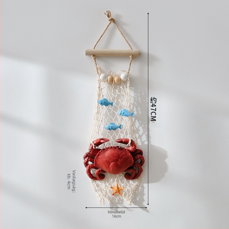 Műgyanta rák és krab falidísz modell, mediterrán stílus