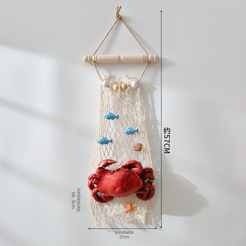 Műgyanta rák és krab falidísz modell, mediterrán stílus