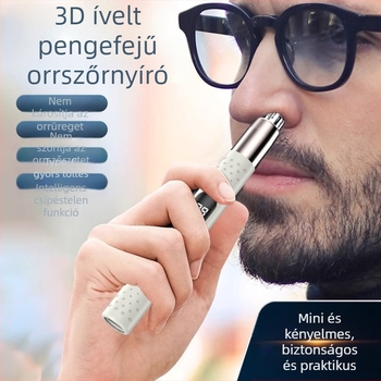 Elektromos orrszőr-trimmel ABS tokkal, levehető penge víz alatti tisztításhoz, újratölthető, mosható