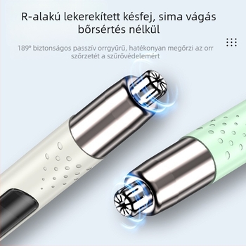 Elektromos orrszőr-trimmel ABS tokkal, levehető penge víz alatti tisztításhoz, újratölthető, mosható