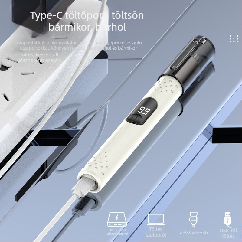 Elektromos orrszőr-trimmel ABS tokkal, levehető penge víz alatti tisztításhoz, újratölthető, mosható