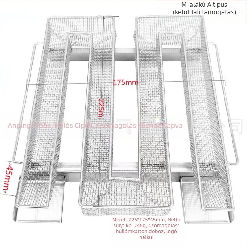 Rozsdamentes acélből készült füstölőlemez BBQ-hoz – faaprítékos füstgenerátor, négyszögletes, 176 g, csomagolás 50 darab, polírozott és hegesztett