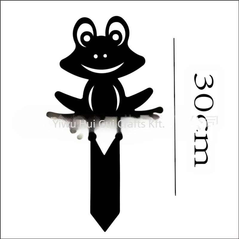 Béka alakú kerti dekoráció, vasból készült, márka 02njhu, alkalmas kertbe, egyedi csomagolású PP zacskóban