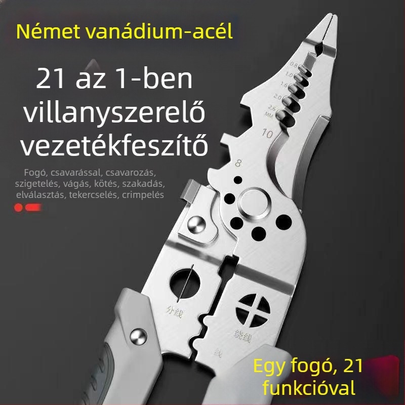 21-in-1 sokoldalú vezeték-szigetelő és crimpelő eszköz elektromos szakembereknek – ipari szintű