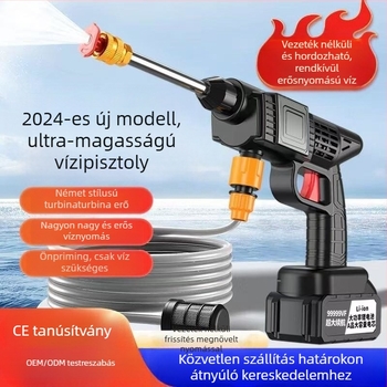 Jinbodi vezeték nélküli autómosó rendszer, lítiumakkumulátoros, hordozható magasnyomású permetező, 30 bar, 6 m permetezési távolság, alkalmas autómosásra, növények öntözésére és növényvédő szerek permetezésére