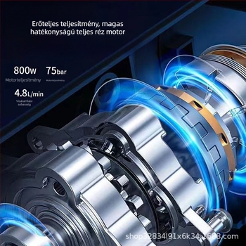 Jinbodi vezeték nélküli autómosó rendszer, lítiumakkumulátoros, hordozható magasnyomású permetező, 30 bar, 6 m permetezési távolság, alkalmas autómosásra, növények öntözésére és növényvédő szerek permetezésére