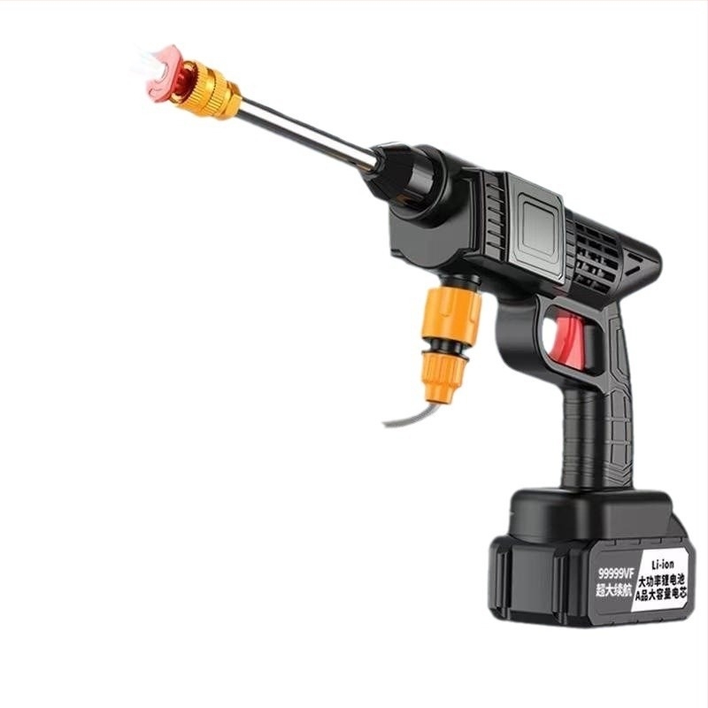 Jinbodi vezeték nélküli autómosó rendszer, lítiumakkumulátoros, hordozható magasnyomású permetező, 30 bar, 6 m permetezési távolság, alkalmas autómosásra, növények öntözésére és növényvédő szerek permetezésére