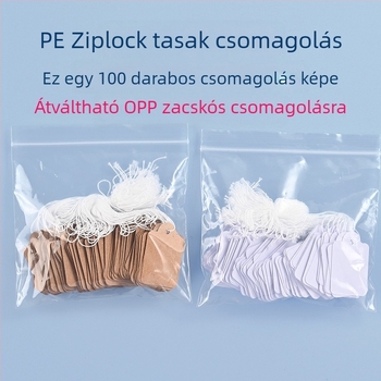 Kraft papírból készült árkártyák kötéllel, testreszabható, ofszet nyomtatás, szupermarketekhez