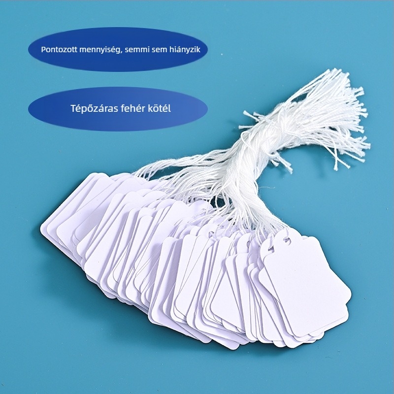 Kraft papírból készült árkártyák kötéllel, testreszabható, ofszet nyomtatás, szupermarketekhez