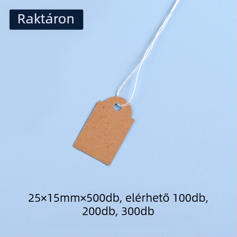 Kraft papírból készült árkártyák kötéllel, testreszabható, ofszet nyomtatás, szupermarketekhez