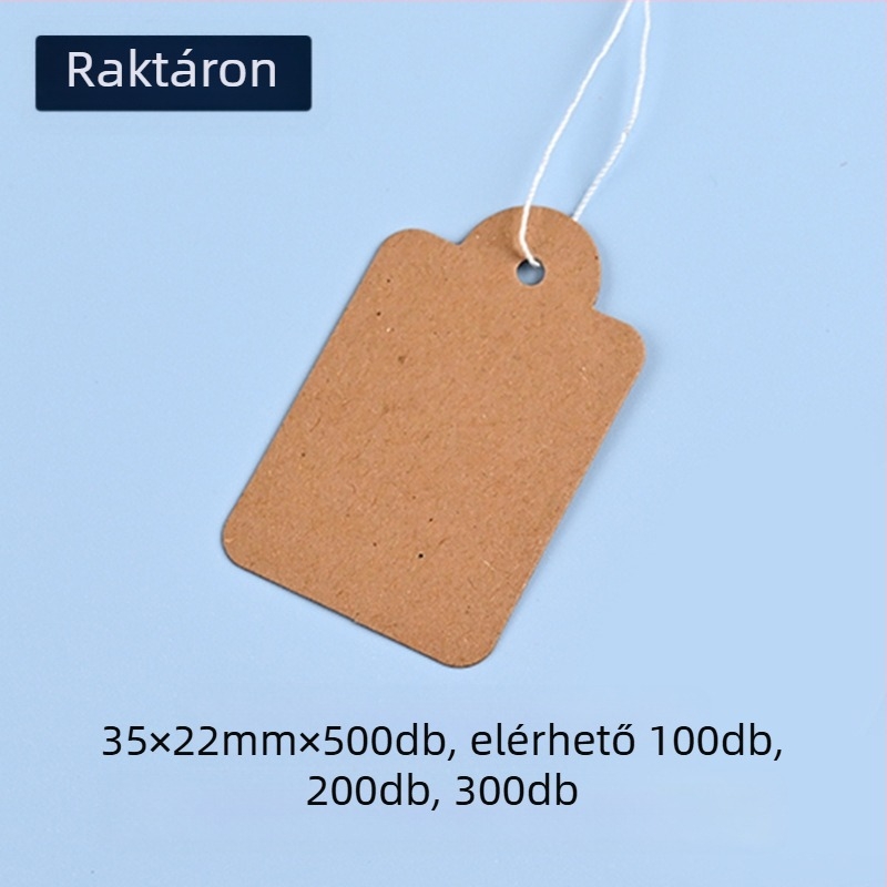 Kraft papírból készült árkártyák kötéllel, testreszabható, ofszet nyomtatás, szupermarketekhez