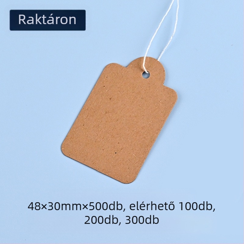 Kraft papírból készült árkártyák kötéllel, testreszabható, ofszet nyomtatás, szupermarketekhez