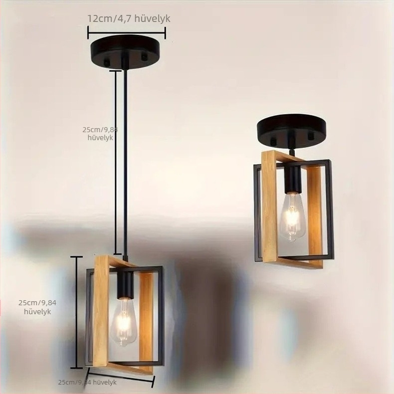 Fa művészi csillár vas testtel, LED világítás, 220V, többfejű, 15–30㎡ terület