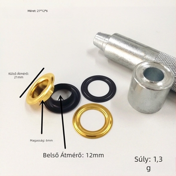 Réz színű eyelet csat készlet, 100 db, 3-darabos szerszámkészlet, kabátokhoz, farmerhoz, cipőkhöz, sátrakhoz