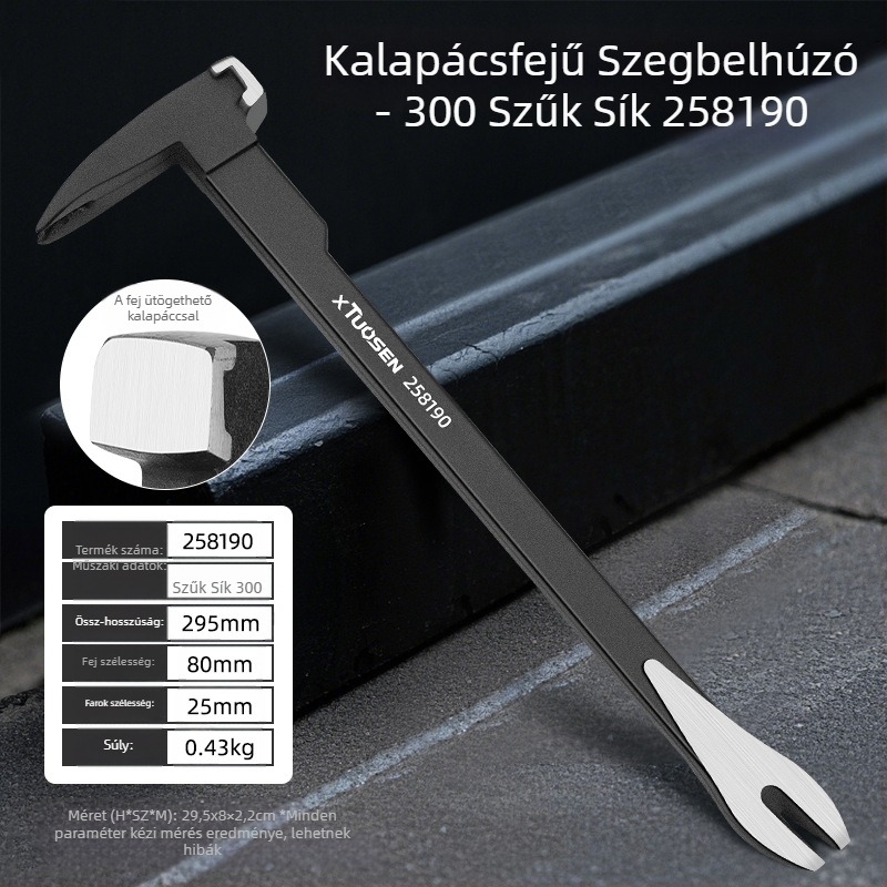 xTuosen Kétoldalú végű hajtóvas – horn nail remover, szénacél, asztalosmunkák, otthoni használat