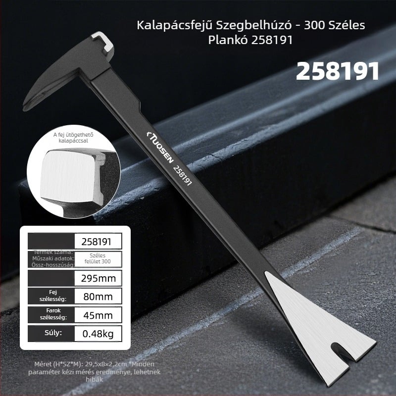 xTuosen Kétoldalú végű hajtóvas – horn nail remover, szénacél, asztalosmunkák, otthoni használat