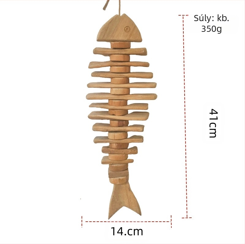 Fából készült halfüggő falidekor - pasztorális, észak-nórdikus rustikális amerikai vidéki stílus (Anyag: Fa; Kategória: kézműves függő; Stílus: Pastoral)
