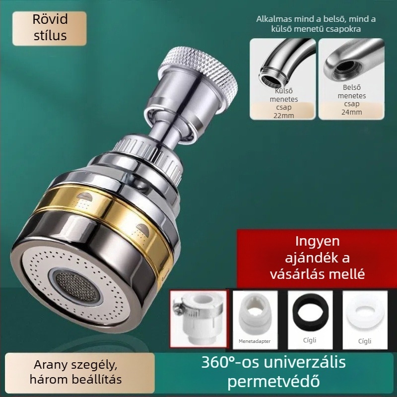 Konyhai csap kiterjesztő fél réz, három fokozatú buborékkal, egykezes vezérlés, csavaros telepítés, univerzális forgó permetfej (felület elektroplátolás; anyagok: ABS+réz / ABS+réz+rozsdamentes acél; működési hőmérséklet 0-80°C)