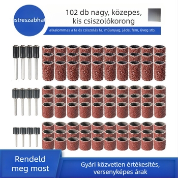 Manikűr csiszolófej készlet, 102 db, Anyag: csiszolópapír, Márka: Jia Shiteng, Tengelyátmérő: 1/2 és 3/8
