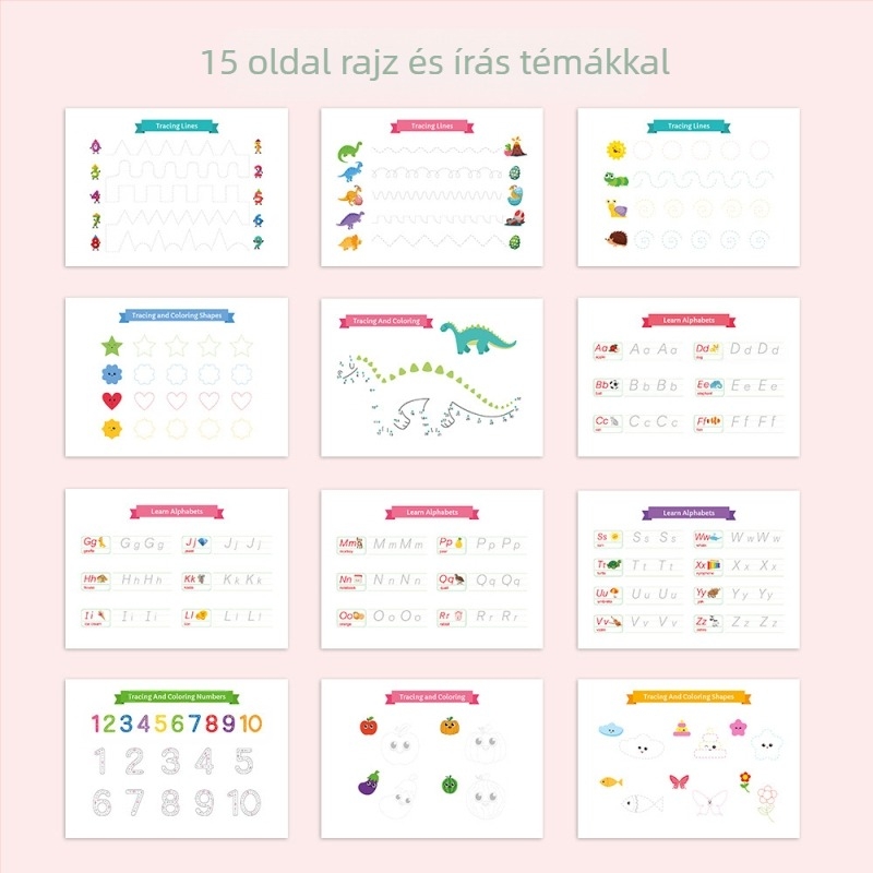 Montessori tevékenységkönyv gyerekeknek — papíralapú anyag; testreszabható rajzok szerint; 4–6 éveseknek; korai oktatás illusztrált könyve