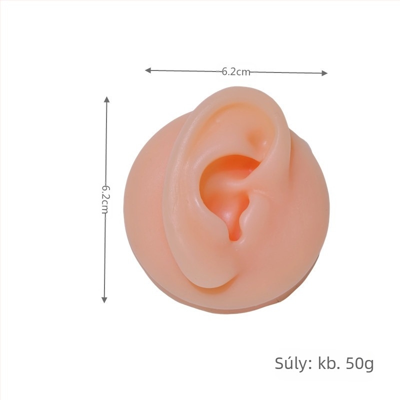 Tanítási célú szilikon emberi arcvonások modellje – fül, orr, száj, nyelv, köldök, szabálytalan alakú kiállítási rekvizit, modern minimalist stílus, B-01