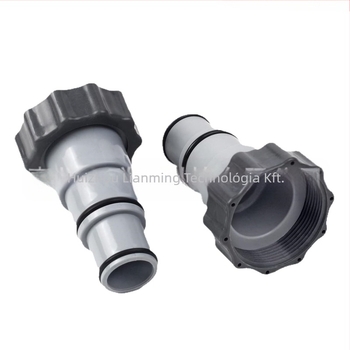 Medence tömlőadapter készlet szorítóval és alátétgyűrűvel Intex menetes csatlakozáshoz, modell 0000525, műanyag