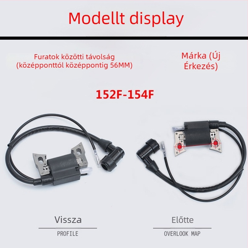 Gyújtótekercs 168F/170F/188F/190F motorokra — kompatibilis 2–8 kW benzinmotoros generátorokkal és kultivátor vízpumpájával, magasnyomásos készlettel