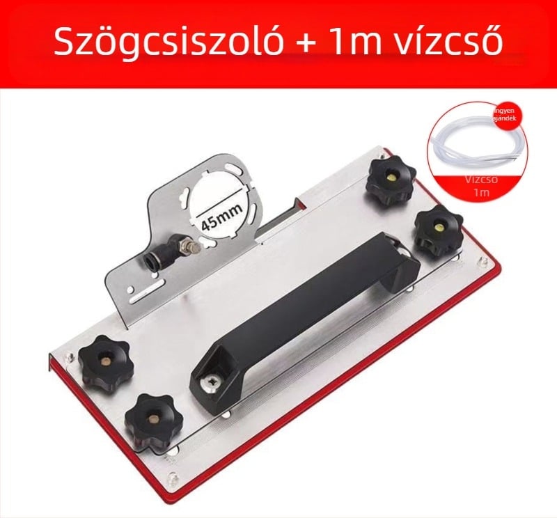 Szögcsiszolóhoz készült éltaszító adapter, modell 100, 45°-os csempevágó, rögzített vágó tartó