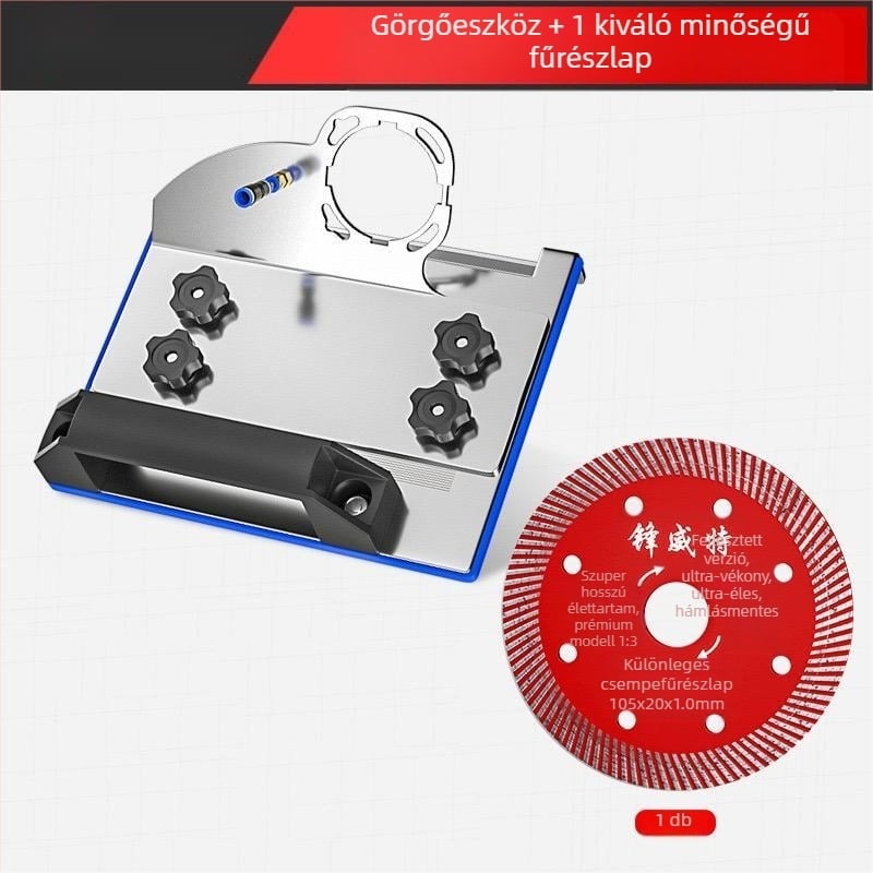 Szögcsiszolóhoz készült éltaszító adapter, modell 100, 45°-os csempevágó, rögzített vágó tartó