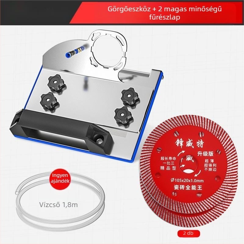 Szögcsiszolóhoz készült éltaszító adapter, modell 100, 45°-os csempevágó, rögzített vágó tartó