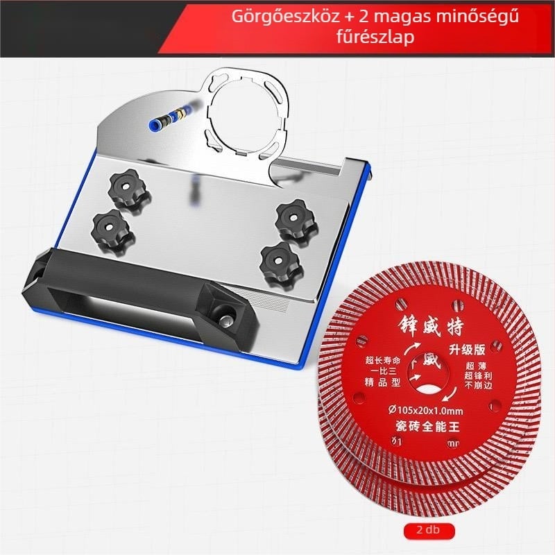 Szögcsiszolóhoz készült éltaszító adapter, modell 100, 45°-os csempevágó, rögzített vágó tartó