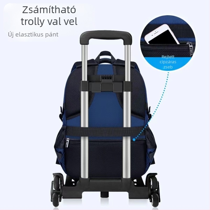 Long An Fu LAF0000001 poliészter iskolai hátizsák általános iskolába — lélegző, vízálló és kopásálló, ívelt vállpántokkal