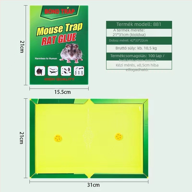 Bond trap Szilárd egér ragasztólemez – Modell 52528, Nem toxikus, Egérfogás