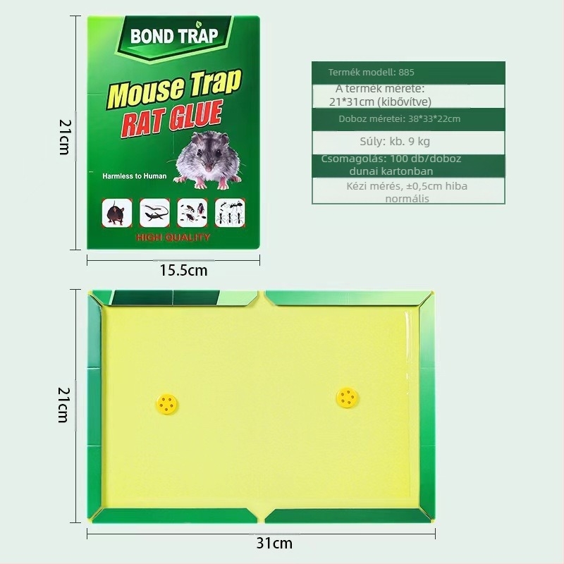 Bond trap Szilárd egér ragasztólemez – Modell 52528, Nem toxikus, Egérfogás